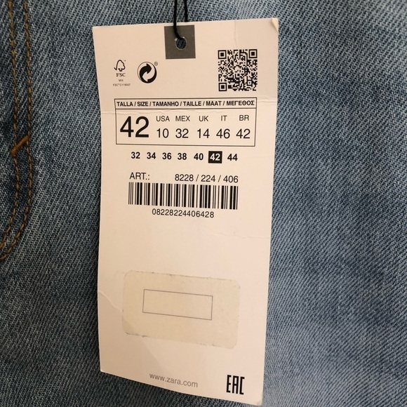 Zara Flare Fit Jeans High Rise Full Length Split New 10 - Picture 6 of 7